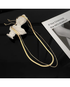 Casual Hip-Hop Solid Color Chain Layered Stainless Steel Necklaces