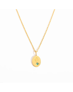 Minimalism Oval Letter G Plating Inlay Zircon 18K Gold Plated Pendant  Stainless Steel Necklace