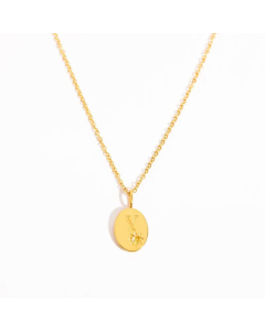 Minimalism Oval Letter Y Plating Inlay Zircon 18K Gold Plated Pendant  Stainless Steel Necklace