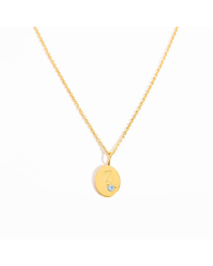 Minimalism Oval Letter Z Plating Inlay Zircon 18K Gold Plated Pendant  Stainless Steel Necklace