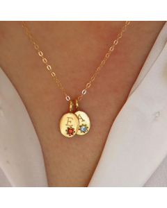 Wholesale Stainless Steel Neckalce Minimalism Oval Letter Plating Inlay Zircon 18K Gold Plated Pendant Necklace