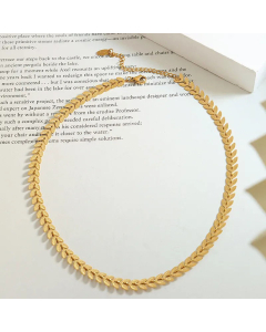 Wholesale Stainless Steel Necklace Hip-Hop Simple Style Leaf Plating Gold Plated Necklace