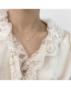 Elegant Round Titanium Steel Inlay Rhinestones Necklace