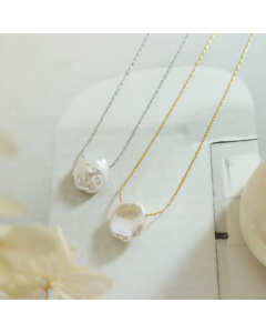 Wholesale Stainless Steel Pendant Necklace Elegant Minimalism Imitation Pearl Plating 18K Gold Plated Necklace