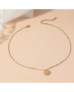 Simple Style Word Titanium Steel Polishing Plating Inlay Rhinestones 18K Gold Plated Necklace