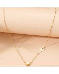 Simple Style Letter Heart Shape Key Titanium Steel Polishing Plating 18K Gold Plated Necklace