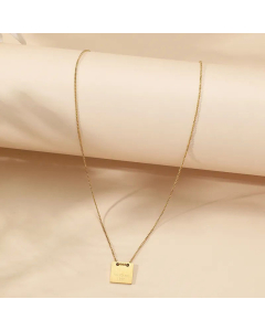Simple Style Square Titanium Steel Polishing Plating 18K Gold Plated Necklace