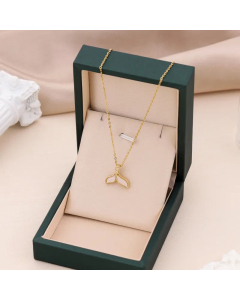 Retro Streetwear Fish Tail Stainless Steel Plating 18K Gold Plated Pendant Necklace