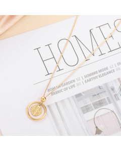 Vintage Style Streetwear Round Stainless Steel Plating 18K Gold Plated Pendant Necklace