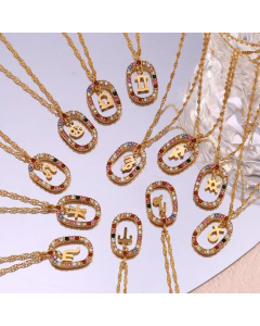 Wholesale Stainless Steel Necklace Classic Style Minimalism Constellation Rhinestones Inlaid Gold Plated Pendant Necklace