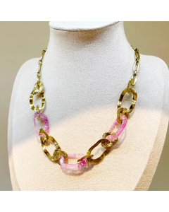 Exaggerated Punk Artistic Geometric Stainless Steel Acetic Acid Sheets Plating Gold Plated Necklace