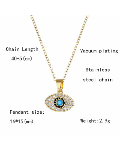 Casual Modern Style Devil'S Eye Stainless Steel Plating Inlay Opal Zircon 18K Gold Plated Pendant Necklace
