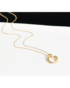 Simple Style C Shape Titanium Steel Plating Gold Plated Pendant Necklace