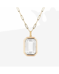 Vintage Style Square Plating Inlay Zircon 18K Gold Plated Stainless Steel Pendant Necklace