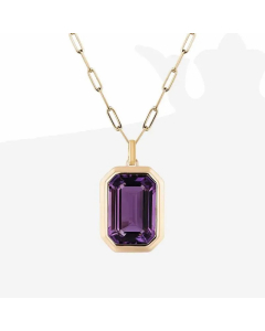 Hot Sale Square Plating Inlay Zircon 18K Gold Plated Stainless Steel Pendant Necklace