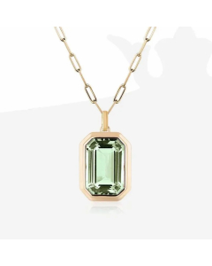 Vintage Style Square Plating Inlay Zircon 18K Gold Plated Stainless Steel Pendant Necklace