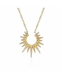 Gold Color Classic Style Sun Pendant Stainless Steel Necklace