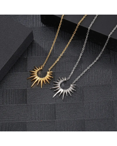 Wholesale Stainless Steel Necklace Hip-Hop Classic Style Sun Pendant Necklace