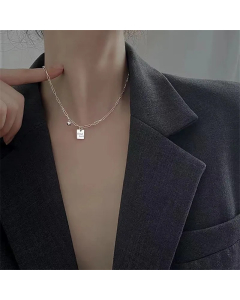 Casual Hip-Hop Punk Letter Star Bear Plating Inlay Acrylic Artificial Pearls Rhinestones Silver Plated Necklace