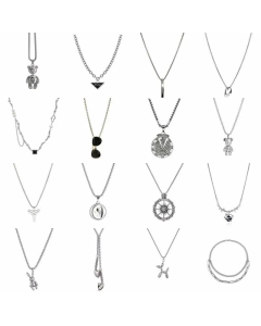 Casual Hip-Hop Punk Letter Star Bear Plating Inlay Acrylic Artificial Pearls Rhinestones Silver Plated Necklace