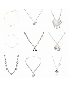 Wholesale Stainless Steel Necklace Romantic Simple Style Heart Letter Moon Butterfly Plating Gold Plated Necklace