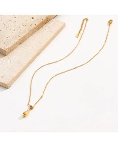 Retro Simple Style Water Droplets Stainless Steel Plating 18K Gold Plated Necklace