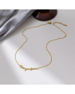 MAMA Simple Style Letter Titanium Steel Plating Necklace