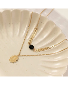 Elegant Snake Grain Stainless Steel Alloy Plating Layered Necklaces