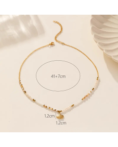 INS Style Ginkgo Leaf Stainless Steel Alloy Plating Pendant Necklace