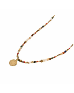 INS Style Sun Stainless Steel Beaded Alloy Plating Pendant Necklace