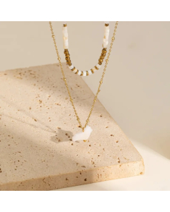 INS Style Bird Stainless Steel Alloy Plating Layered Necklaces