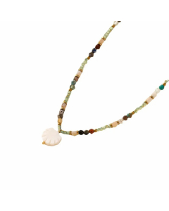 Ethnic Style Shell Stainless Steel Beaded Alloy Inlay Shell Necklace