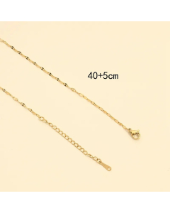Wholesale Stainless Steel Basic Neckalce Chain Simple Style Solid Color Plating 18K Gold Plated Necklace