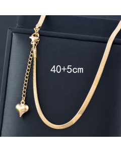Wholesale Stainless Steel Basic Neckalce Chain Simple Style Solid Color Plating 18K Gold Plated Necklace