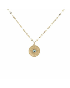 Casual Modern Style Round Eye Stainless Steel Enamel Pendant Necklace