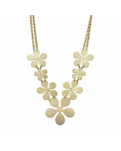 Retro Flower Stainless Steel Plating Gold Plated Necklace