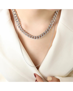 Solid Color Plating 18K Gold Plated Layered Stainless Steel Necklaces