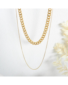 Wholesale Stainless Steel Necklace Simple Style Solid Color Plating 18K Gold Plated Layered Necklaces