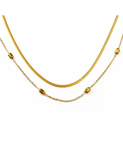 Elegant Geometric Titanium Steel Plating Layered Necklaces