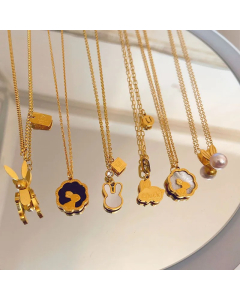 Wholesale Stainless Steel Necklace Cute Rabbit Plating Pendant Necklace