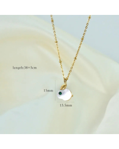 INS Style Heart Star Cross Inlay Shell 14K Gold Plated Pendant Stainless Steel Neckalce