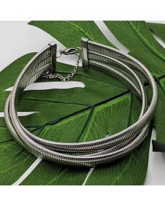Steel Color Geometric Stainless Steel Plating Choker