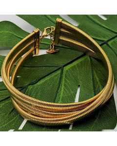 Gold Color Hip-Hop Geometric Stainless Steel Plating Choker