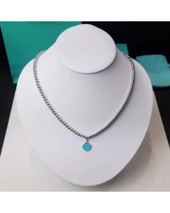 Green Simple Style Heart Shape Stainless Steel Plating Pendant Necklace