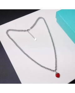 Red Simple Style Heart Shape Stainless Steel Plating Pendant Necklace