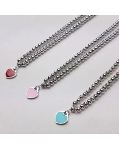 Wholesale Stainless Steel Necklace Simple Style Heart Shape Plating Pendant Necklace