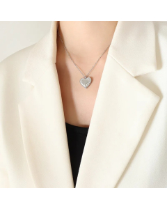 Minimalism Heart Shape Pendant Stainless Steel Necklace