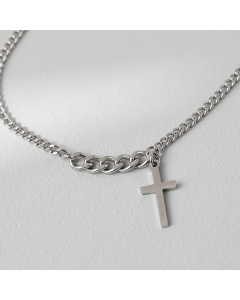 Hip-Hop Modern Style Cross Titanium Steel Polishing Pendant Necklace