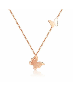 Fashion Butterfly Patchwork Stainless Steel Necklace 