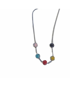 Casual Simple Style Smiley Face Titanium Steel Beaded Enamel Necklace